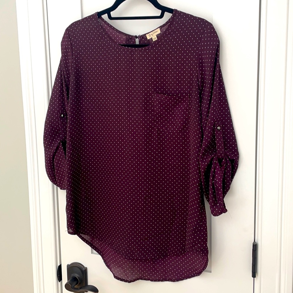 Purple polka dot top